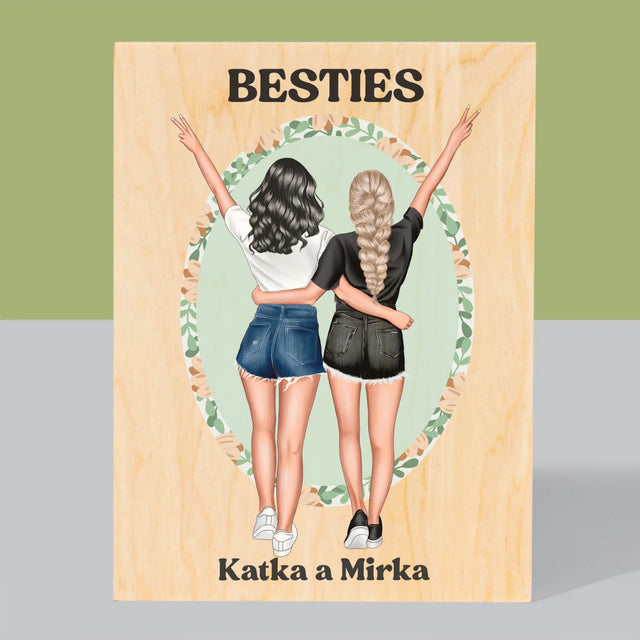 Tvorenie Postavy: Best Friends - Tlač Na Drevo (Vertikálne)