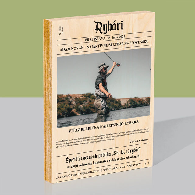 Fotografia A Podpis: Rybári - Tlač Na Drevo (Vertikálne)