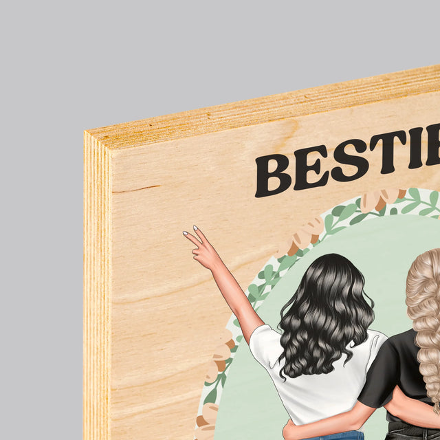 Tvorenie Postavy: Best Friends - Tlač Na Drevo (Vertikálne)