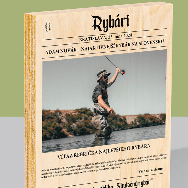 Fotografia A Podpis: Rybári - Tlač Na Drevo (Vertikálne)