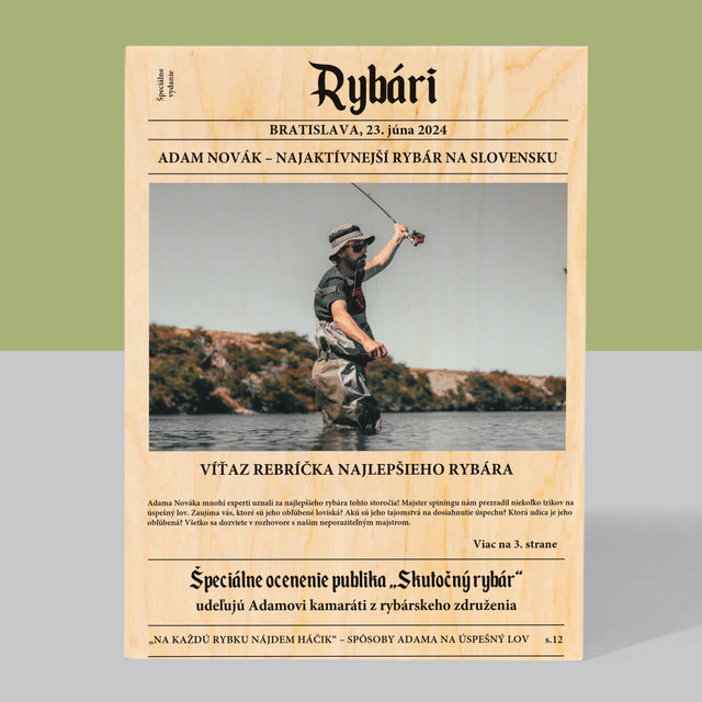 Fotografia A Podpis: Rybári - Tlač Na Drevo (Vertikálne)