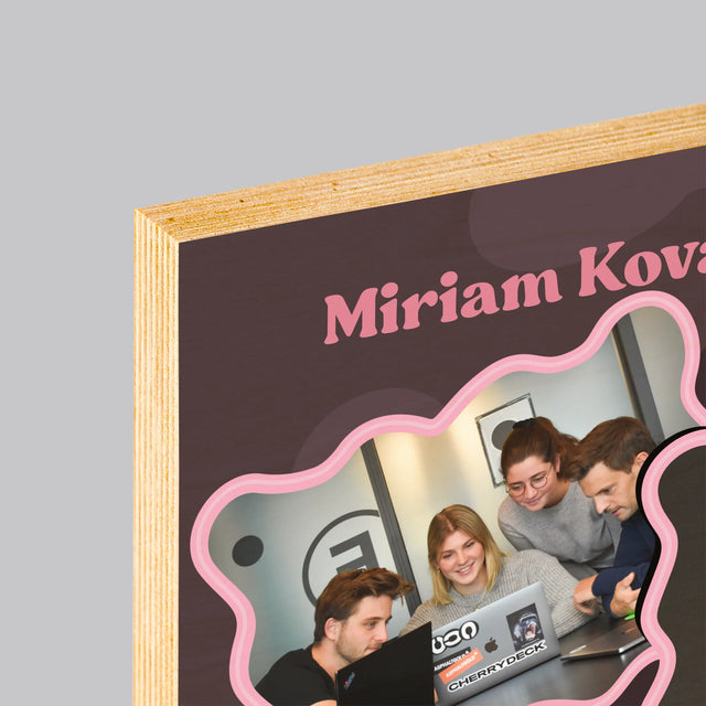 Fotokoláž: Najlepšia Šéfka - Tlač Na Drevo (Vertikálne)