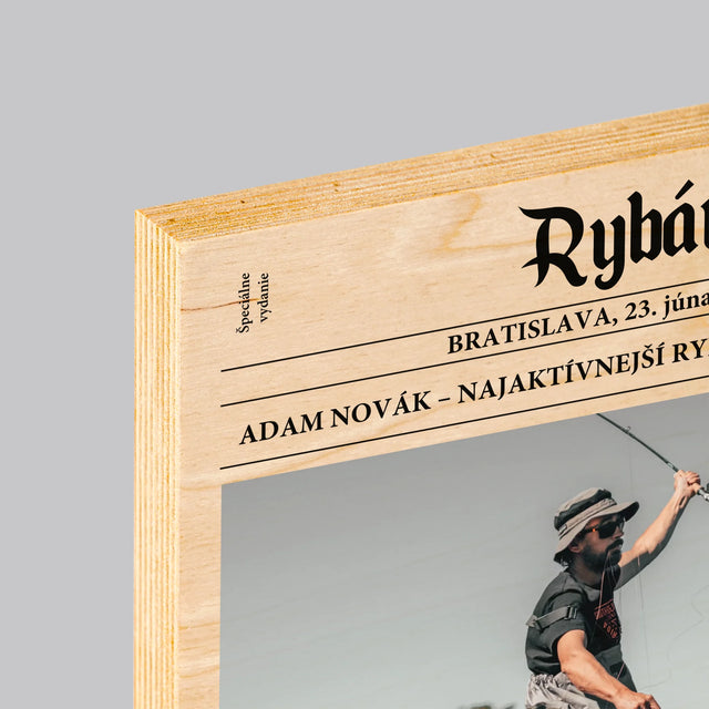 Fotografia A Podpis: Rybári - Tlač Na Drevo (Vertikálne)