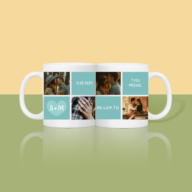 Fotokoláž: Milujem Ťa Iniciály - Hrnček