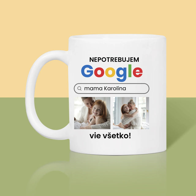 Fotokoláž: Nepotrebujem Google - Hrnček
