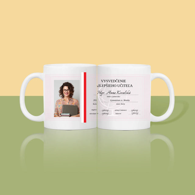 Fotografia A Podpis: Vysvedčenie Najlepšieho Učiteľa - Hrnček