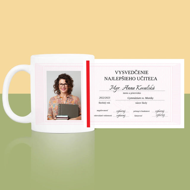 Fotografia A Podpis: Vysvedčenie Najlepšieho Učiteľa - Hrnček