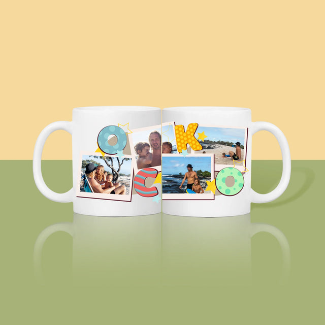 Fotokoláž: Písmená Ocko - Hrnček