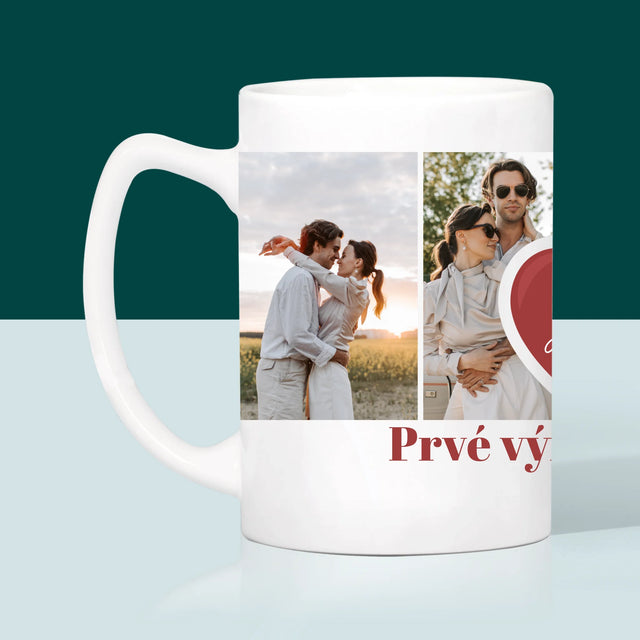 Fotokoláž: Prvé Výročie Srdce - Hrnček