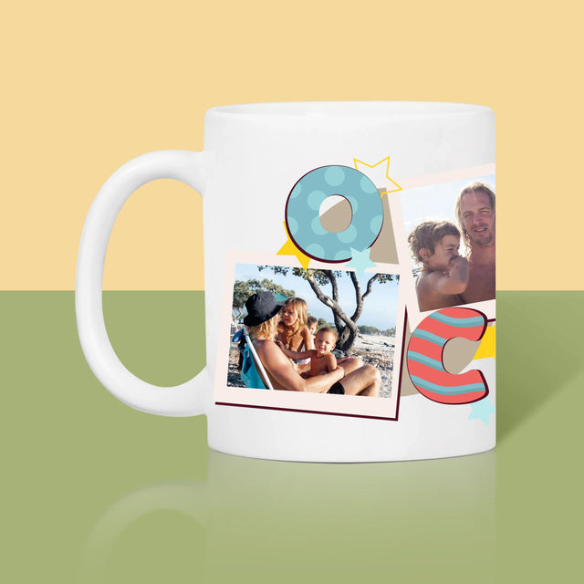 Fotokoláž: Písmená Ocko - Hrnček