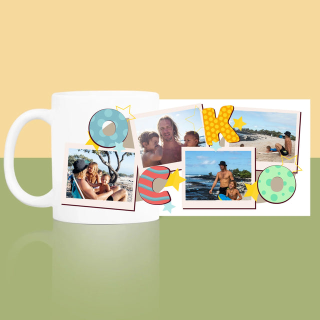 Fotokoláž: Písmená Ocko - Hrnček