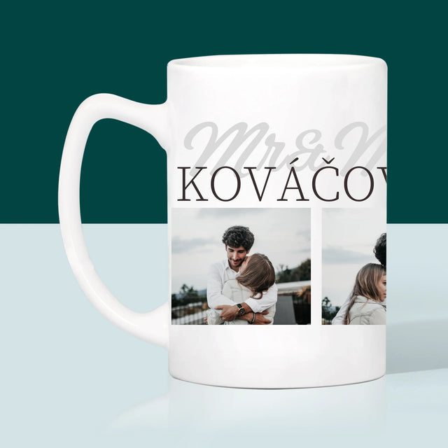 Fotokoláž: Mr&Mrs Dátum - Hrnček