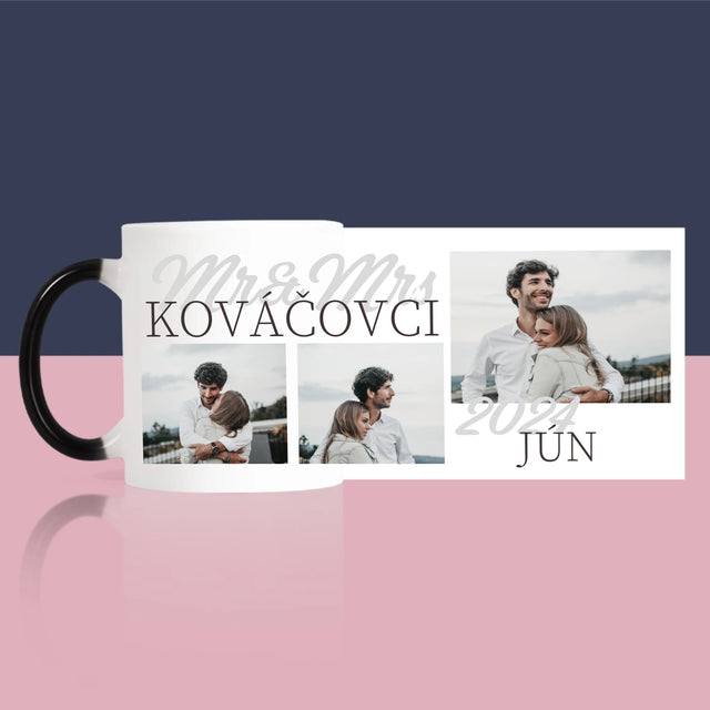 Fotokoláž: Mr&Mrs Dátum - Hrnček