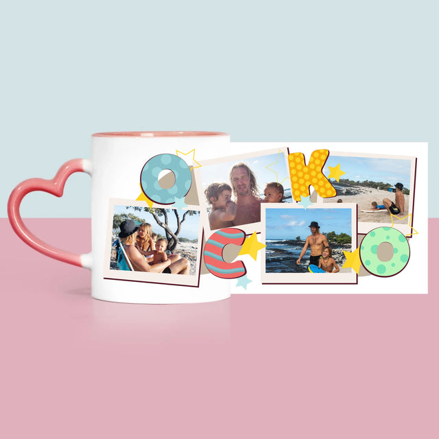 Fotokoláž: Písmená Ocko - Hrnček