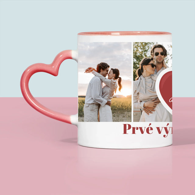 Fotokoláž: Prvé Výročie Srdce - Hrnček