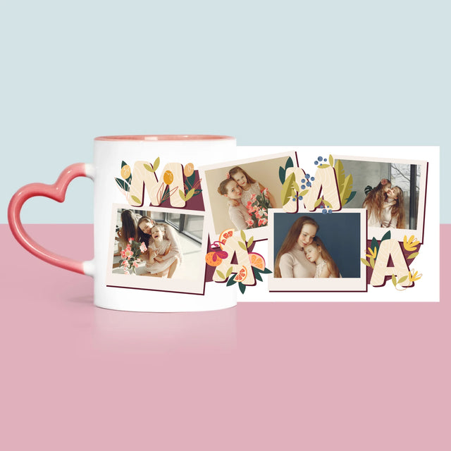 Fotokoláž: Písmená Mama - Hrnček
