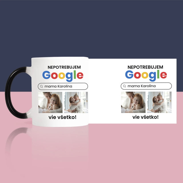 Fotokoláž: Nepotrebujem Google - Hrnček