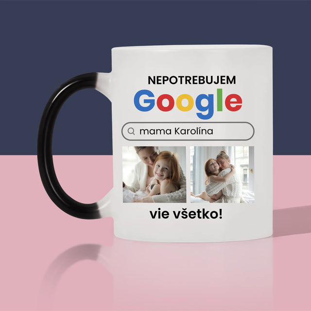 Fotokoláž: Nepotrebujem Google - Hrnček