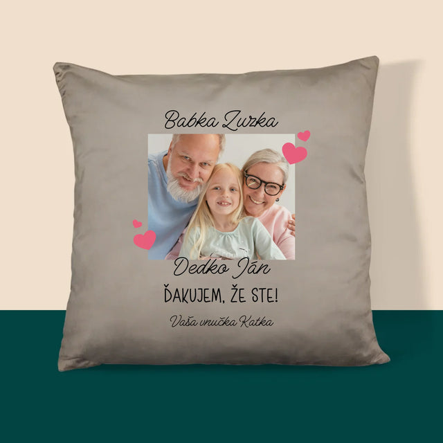 Fotografia A Podpis: Poďakovanie Pre Starých Rodičov - Vankúš