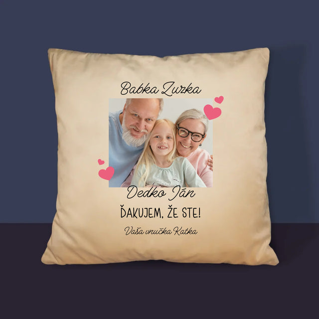 Fotografia A Podpis: Poďakovanie Pre Starých Rodičov - Vankúš