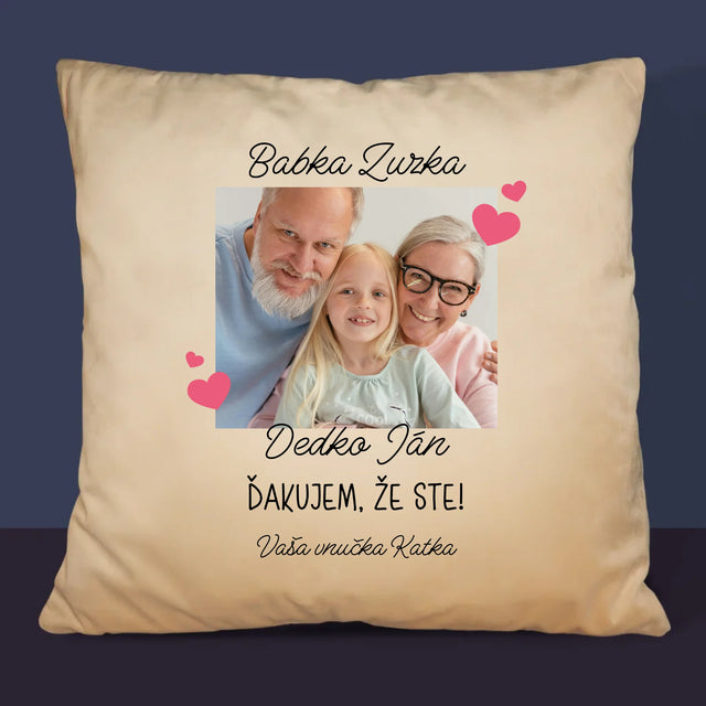 Fotografia A Podpis: Poďakovanie Pre Starých Rodičov - Vankúš