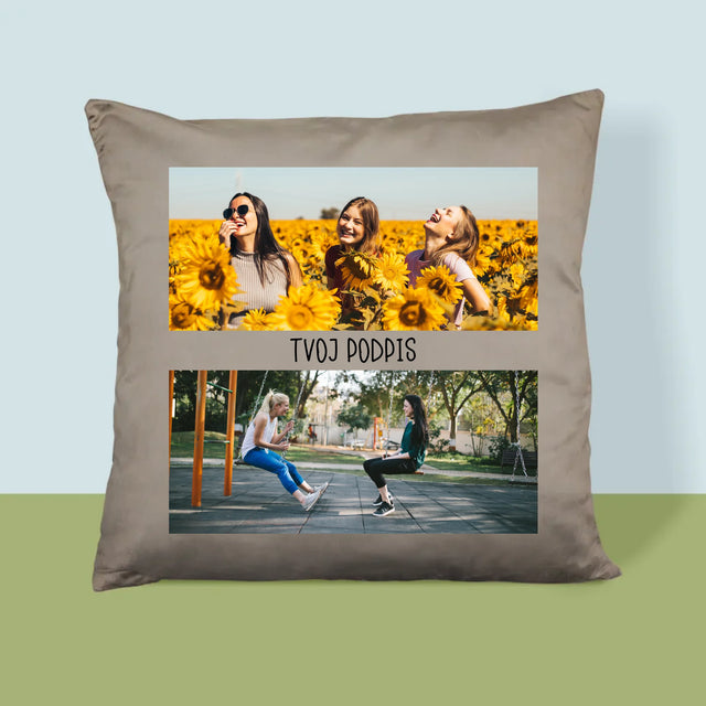 Fotokoláž: 2 Fotografie A Podpis - Vankúš