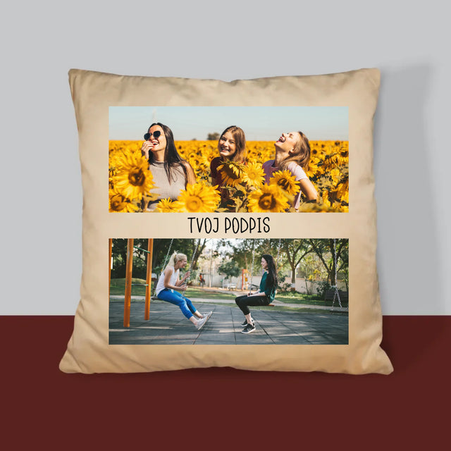 Fotokoláž: 2 Fotografie A Podpis - Vankúš