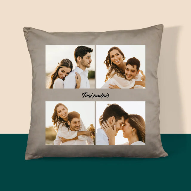 Fotokoláž: 4 Fotografie A Podpis - Vankúš