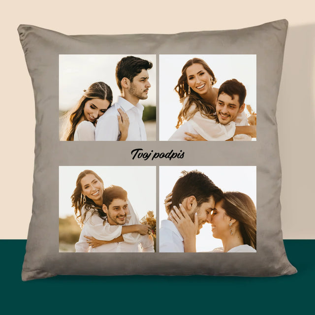 Fotokoláž: 4 Fotografie A Podpis - Vankúš