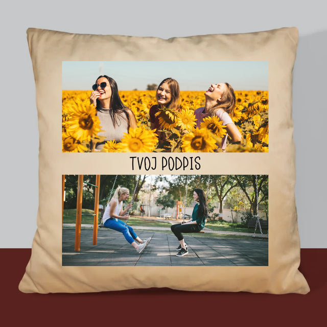 Fotokoláž: 2 Fotografie A Podpis - Vankúš