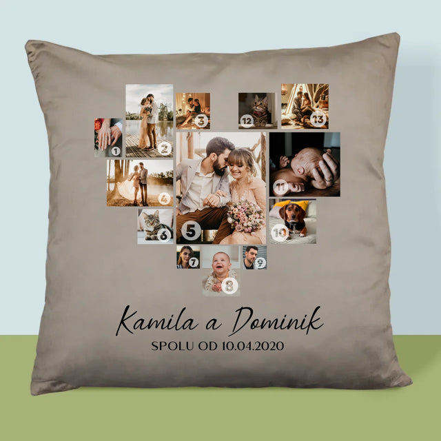 Fotokoláž: Srdce Koláž Z Fotografií - Vankúš