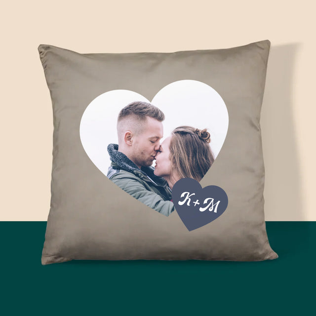 Fotokoláž: Iniciály Srdce - Vankúš