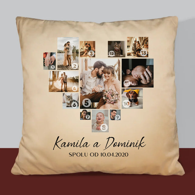 Fotokoláž: Srdce Koláž Z Fotografií - Vankúš