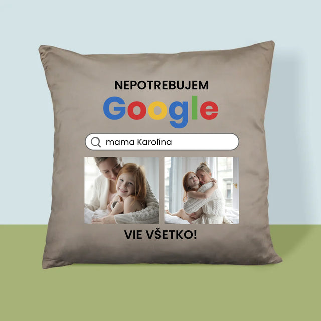 Fotokoláž: Nepotrebujem Google - Vankúš