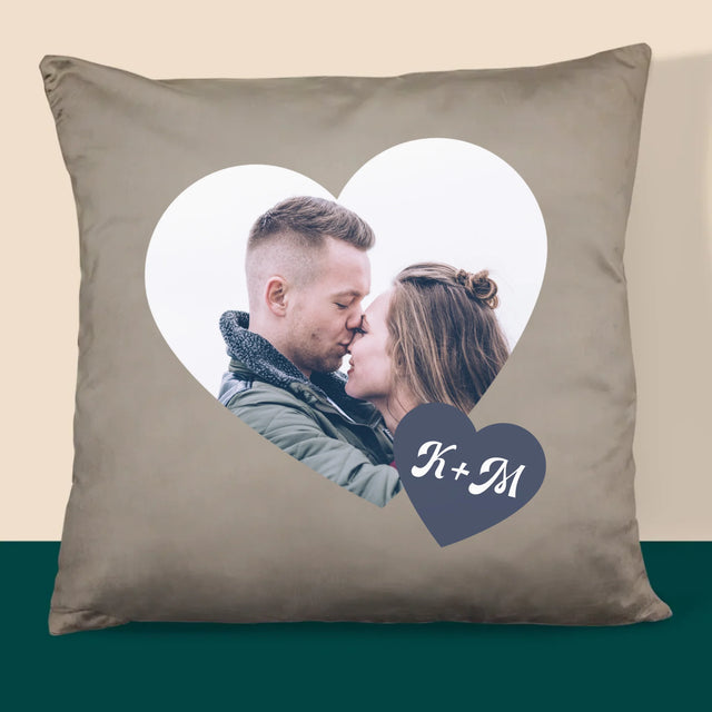 Fotokoláž: Iniciály Srdce - Vankúš