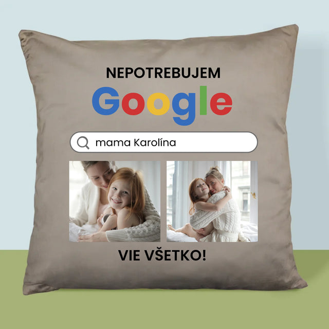Fotokoláž: Nepotrebujem Google - Vankúš