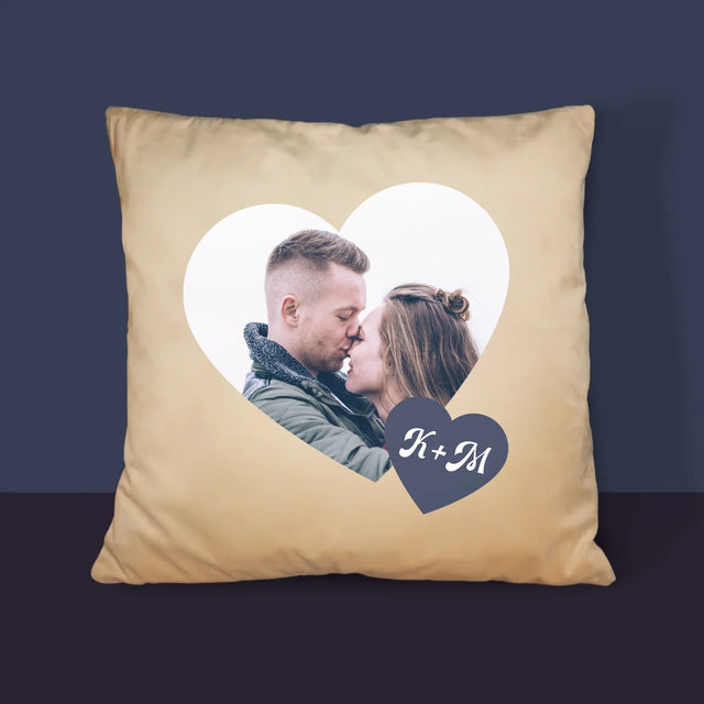 Fotokoláž: Iniciály Srdce - Vankúš