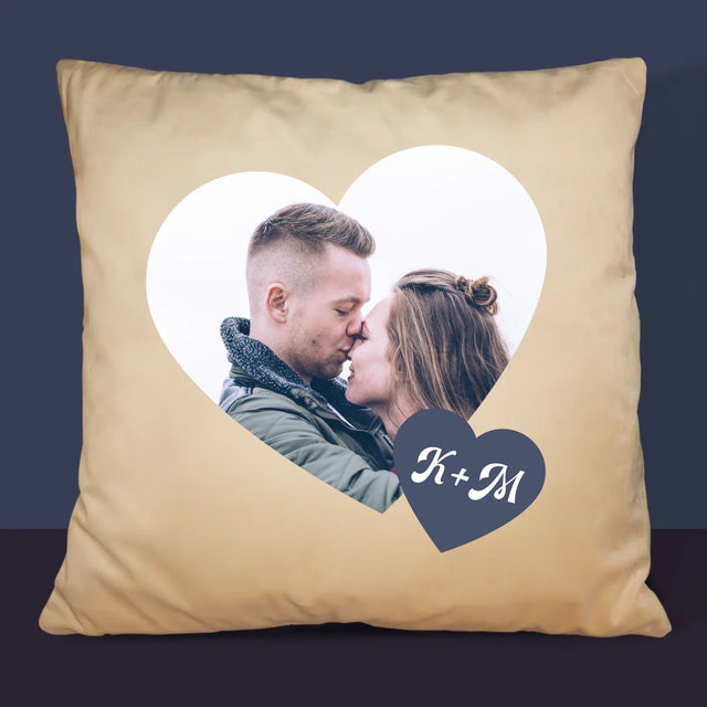 Fotokoláž: Iniciály Srdce - Vankúš
