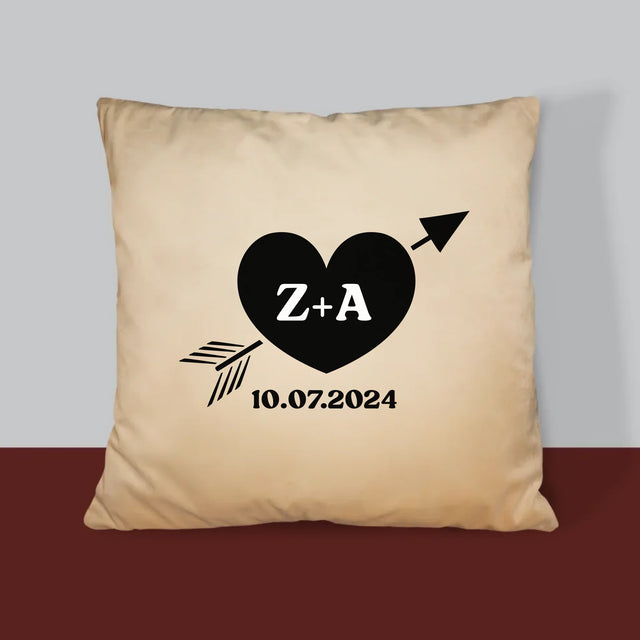 Monogram: Iniciály Srdce So Šípkou - Vankúš