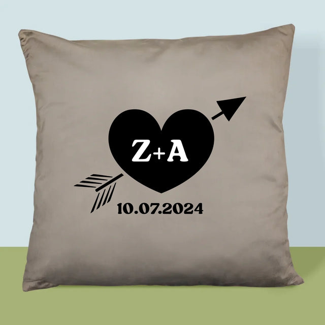 Monogram: Iniciály Srdce So Šípkou - Vankúš