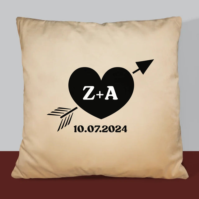 Monogram: Iniciály Srdce So Šípkou - Vankúš