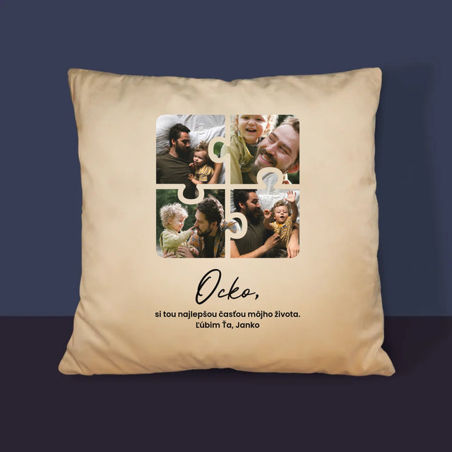 Fotokoláž: Puzzle Fotografie Pre Ocka - Vankúš