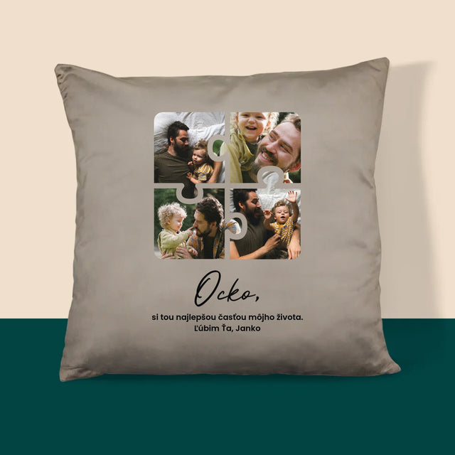 Fotokoláž: Puzzle Fotografie Pre Ocka - Vankúš