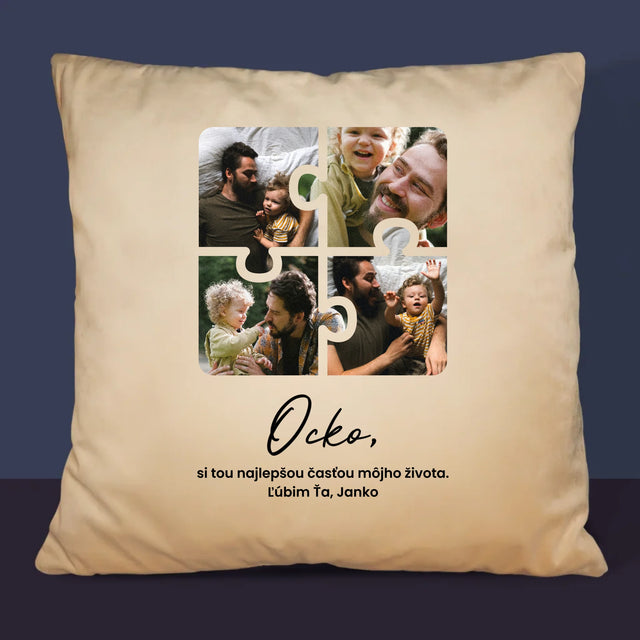 Fotokoláž: Puzzle Fotografie Pre Ocka - Vankúš