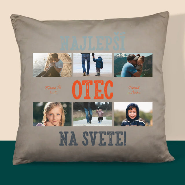 Fotokoláž: Najlepší Otec Na Svete Fotografie - Vankúš