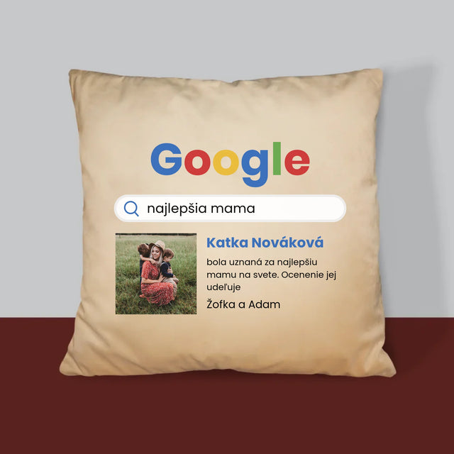 Fotografia A Podpis: Najlepšia Mama Výsledok Google - Vankúš