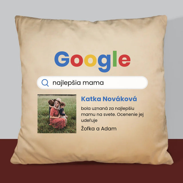 Fotografia A Podpis: Najlepšia Mama Výsledok Google - Vankúš