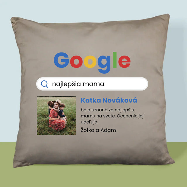 Fotografia A Podpis: Najlepšia Mama Výsledok Google - Vankúš