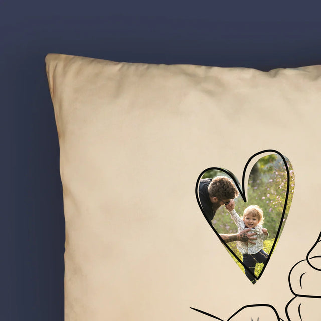 Fotografia A Podpis: Ocko Dieťa Rúčka - Vankúš