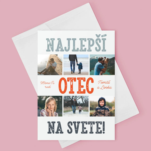 Fotokoláž: Najlepší Otec Na Svete Fotografie - Kartička S Prianiami